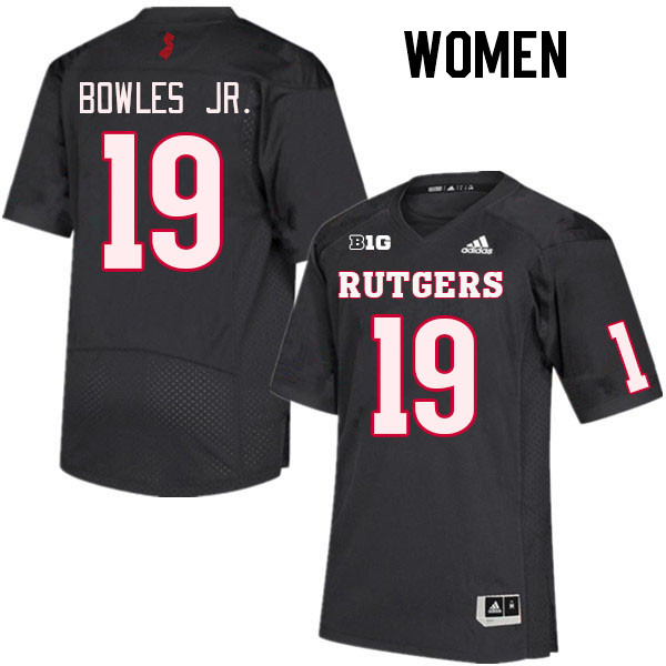 Women #19 Todd Bowles Jr. Rutgers Scarlet Knights College Football Jerseys Stitched Sale-Black